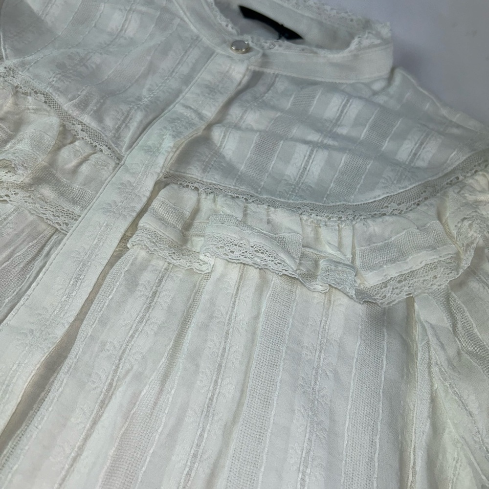 Zara Cream Ruffled Blouse - Picture 3 of 6